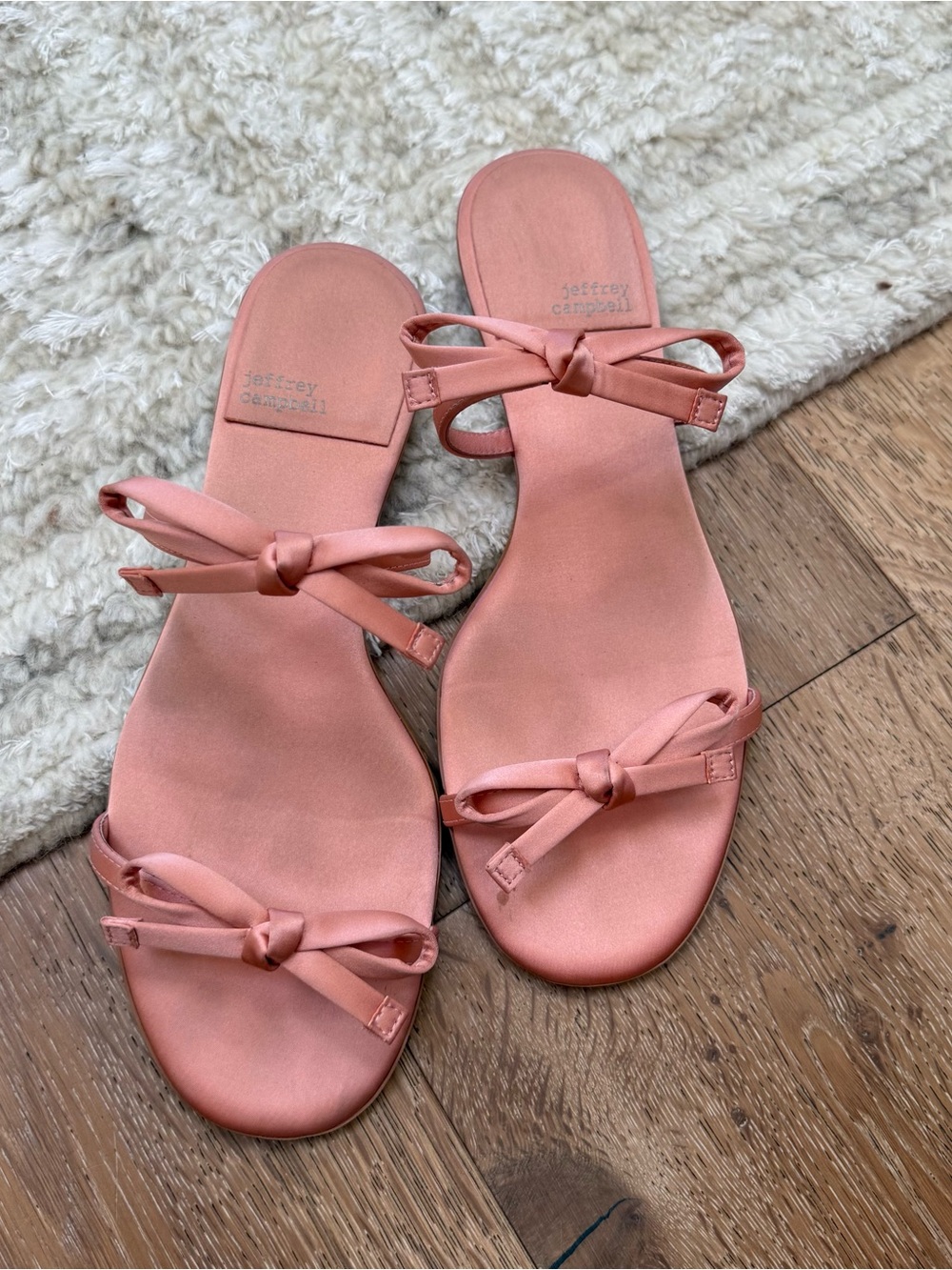 Jeffrey Campbell Pink Satin Bow Slide Sandals 9